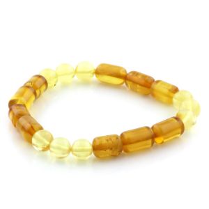 Adult Baltic Amber Bracelet Round Baroque Beads 9mm 6gr. AD40