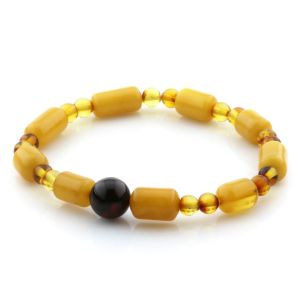 Adult Baltic Amber Round Cylinder Beads 11mm 5gr. AD87