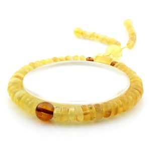 Adult Baltic Amber Bracelet Round Tablet Beads 7mm 8gr. AD261