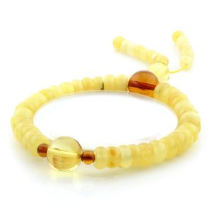 Adult Baltic Amber Bracelet Round Tablet Beads 7mm 8gr. AD270