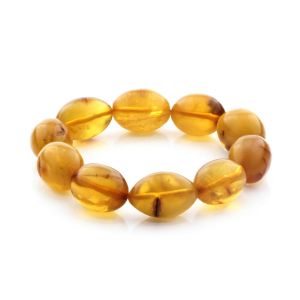 Adult Baltic Amber Bracelet Olive Beads 18mm 20gr. CB194