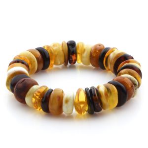 Adult Baltic Amber Bracelet Tablet Beads 14mm 23gr. JNR206