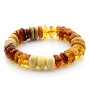 Adult Baltic Amber Bracelet Tablet Beads 12mm 19gr. JNR220