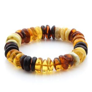 Adult Baltic Amber Bracelet Tablet Beads 13mm 22gr. JNR221