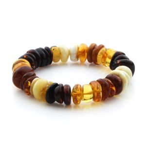 Adult Baltic Amber Bracelet Tablet Beads 13mm 22gr. JNR226