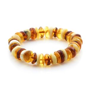 Adult Baltic Amber Bracelet Tablet Beads 12mm 19gr. JNR228