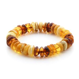 Adult Baltic Amber Bracelet Tablet Beads 12mm 19gr. JNR229