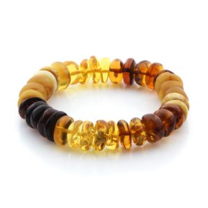 Adult Baltic Amber Bracelet Tablet Beads 11mm 17gr. JNR234