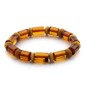 Adult Baltic Amber Bracelet Tablet Beads 15mm 12gr. MRC76