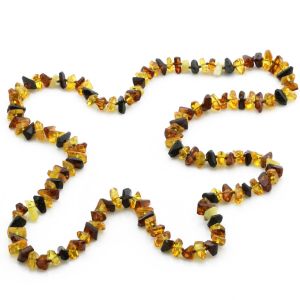 Natural Baltic Amber Necklace Free Faceted Beads 70cm 19gr FBR14