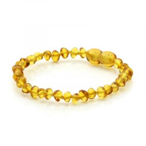 Baltic Amber Teething Bracelet. Baroque Yellow 4x3 mm
