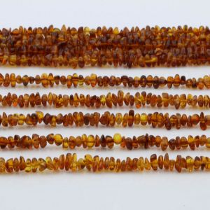 Genuine Baltic Amber Loose Beads Strand 40cm / 15,7"- Round Flat 5mm. RO53C1