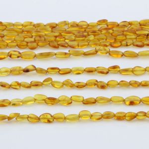 Genuine Baltic Amber Loose Beads Strand 40cm / 15,7"- Olive 4mm. OL43LC1