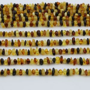 Genuine Baltic Amber Loose Beads Strand 40cm / 15,7"- Round Flat 5mm. RO53MIX