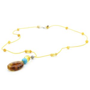 Genuine Baltic Amber Turquoise & 925 Sterling Silver Necklace With Pendant NWP22