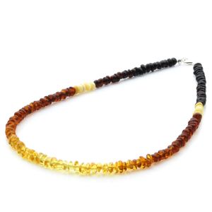 Adult Baltic Amber Necklace & 925 Sterling Silver Clasp 45cm. LE16