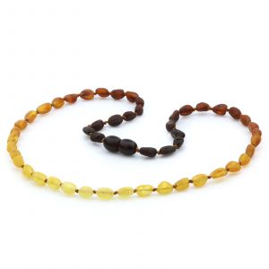 Adult Raw Baltic Amber Necklace. Olive Rainbow II Rough 5x4 mm