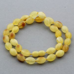 Natural Baltic Amber Necklace Olive Beads up to 12mm 48cm 16gr. NPR03