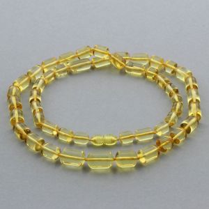 Natural Baltic Amber Necklace Cylinder Beads up to 16mm 66cm 28gr. NPR34