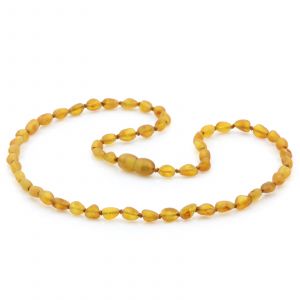 Adult Raw Baltic Amber Necklace. Olive Light Cognac Rough 4x4 mm