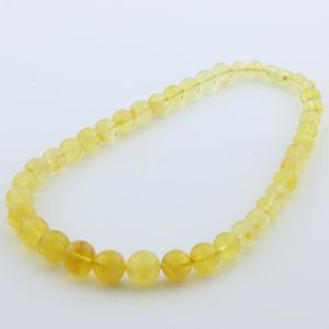Natural Baltic Amber Necklace Round Beads up to 15mm 45cm 33gr. FBR26