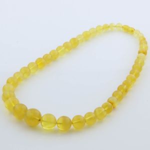 Natural Baltic Amber Necklace Round Beads up to 18mm 50cm 42gr. FBR28