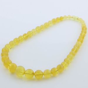 Natural Baltic Amber Necklace Round Beads up to 18mm 50cm 41gr. FBR29
