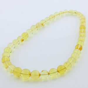 Natural Baltic Amber Necklace Round Beads up to 15mm 45cm 33gr. FBR20