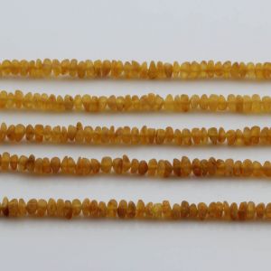 Genuine Baltic Amber Loose Beads Strand 40cm / 15,7"- Round Flat 5mm. RO53YK Matte