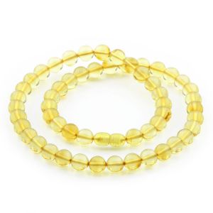 Natural Baltic Amber Necklace Round Beads up to 9mm. 50cm. 22.6gr NPR69
