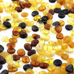 105 PCS. LOOSE BALTIC AMBER BEADS MULTICOLOR RO 6X2 MM