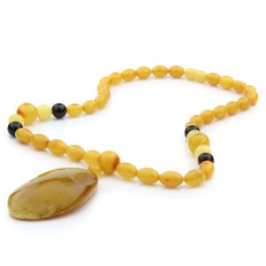 Natural Baltic Amber Necklace with Pendant 45cm 30gr. NP5