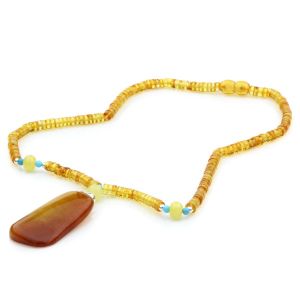 Natural Baltic Amber Necklace with Pendant 45cm 13gr. NP16