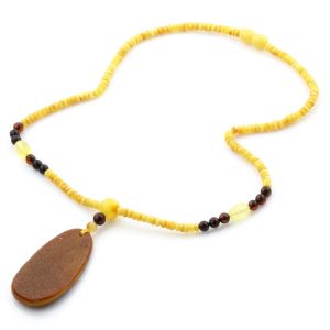 Natural Baltic Amber Necklace with Pendant 45cm 12.5gr. NP24