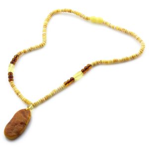 Natural Baltic Amber Necklace with Pendant 45cm 12.5gr. NP43