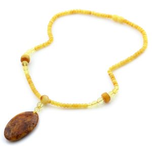Natural Baltic Amber Necklace with Pendant 45cm 15gr. NP63
