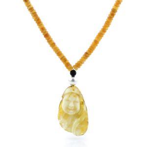 Natural Baltic Amber Necklace with Pendant 50cm 14gr. NP92