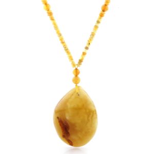 Natural Baltic Amber Necklace with Pendant 60cm 38gr. NP112