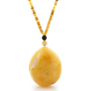 Natural Baltic Amber Necklace with Pendant 60cm 55gr. NP159