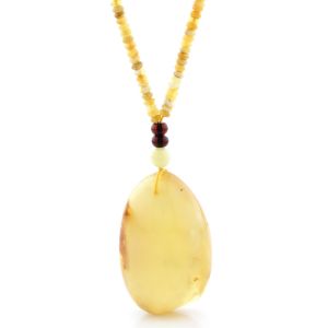Natural Baltic Amber Necklace with Pendant 60cm 38gr. NP160